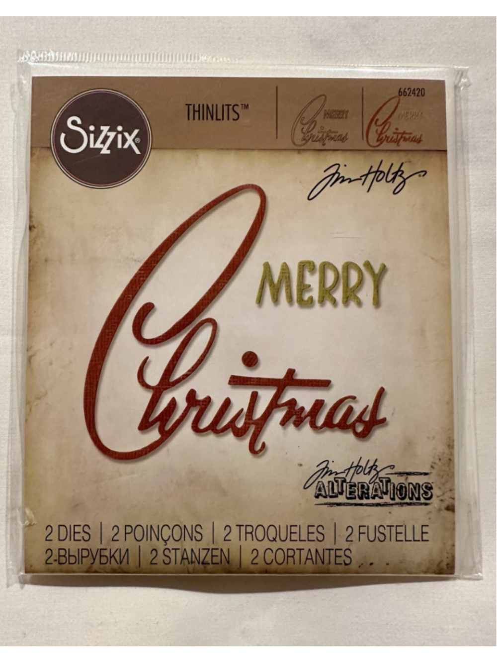 Rare Collectible Sizzix Tim Holtz Retro Merry Christmas 662420 (THSX-015)